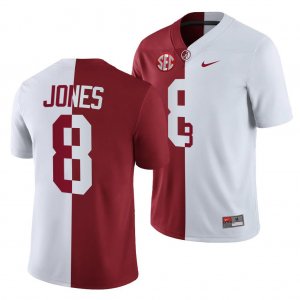 Men's Alabama Crimson Tide #8 Julio Jones Split Edition Crimson NCAA White College Football Jersey 2403NOEO7